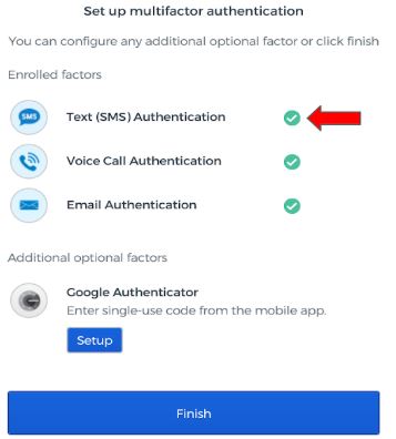 Voice authentication setup successfully